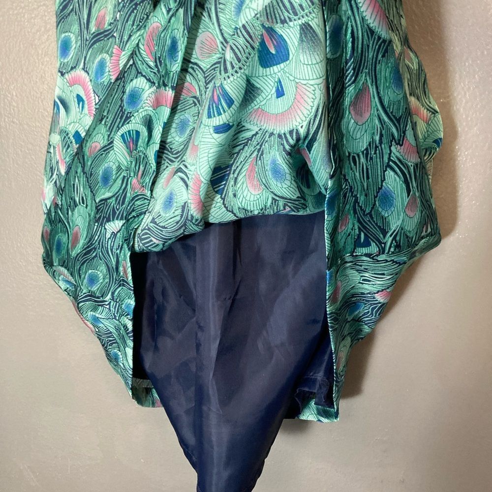 H&M Blue and Green Peacock Silky Sundress - Picture 6 of 7